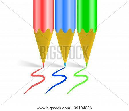 RBG สี ด้วยดินสอสี