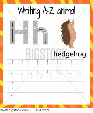 Handwriting Practice Sheet. Basic Writing. Educational Game For Children. Learning The Letters Of Th