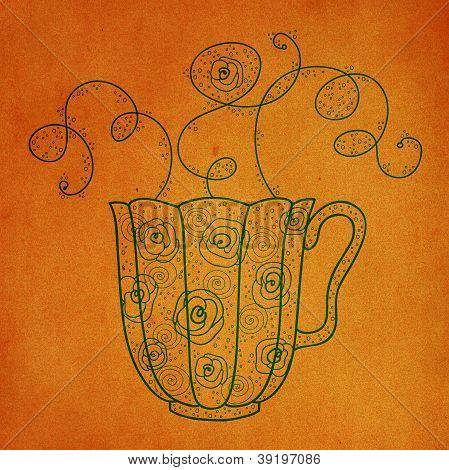 caffè tea cup floral background wallpaper pattern