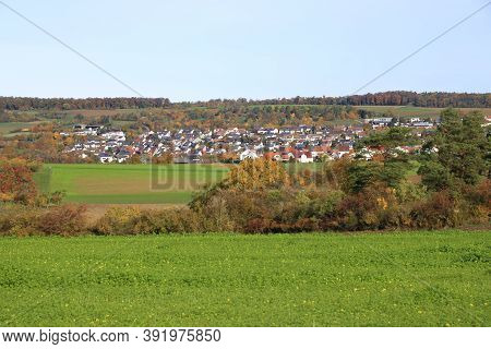 View Over The Heckengau On The Community Weissach In The District Boeblingen