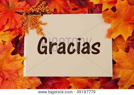 Gracias karta s Fall listí