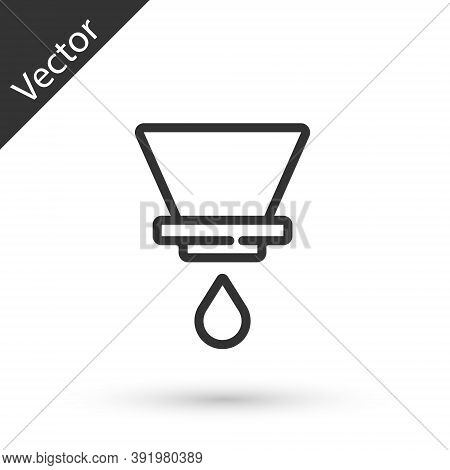 Grey Line V60 Coffee Maker Icon Isolated On White Background. Vector