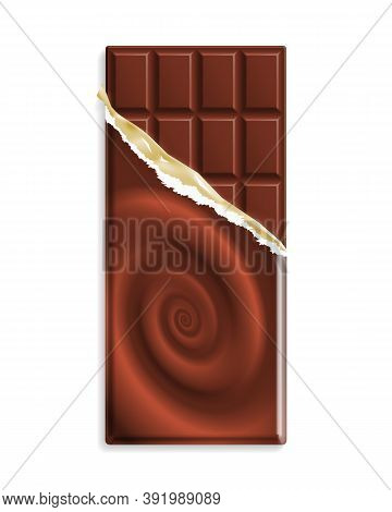 Milk Chocolate Bar In A Wrapper With Swirl