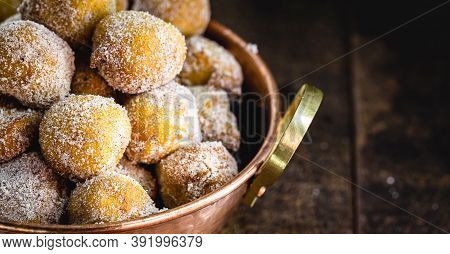 Fritule, Small Croatian Donuts, Is A Sweet Fried Bakery Popular In Croatia, Especially During The Ch