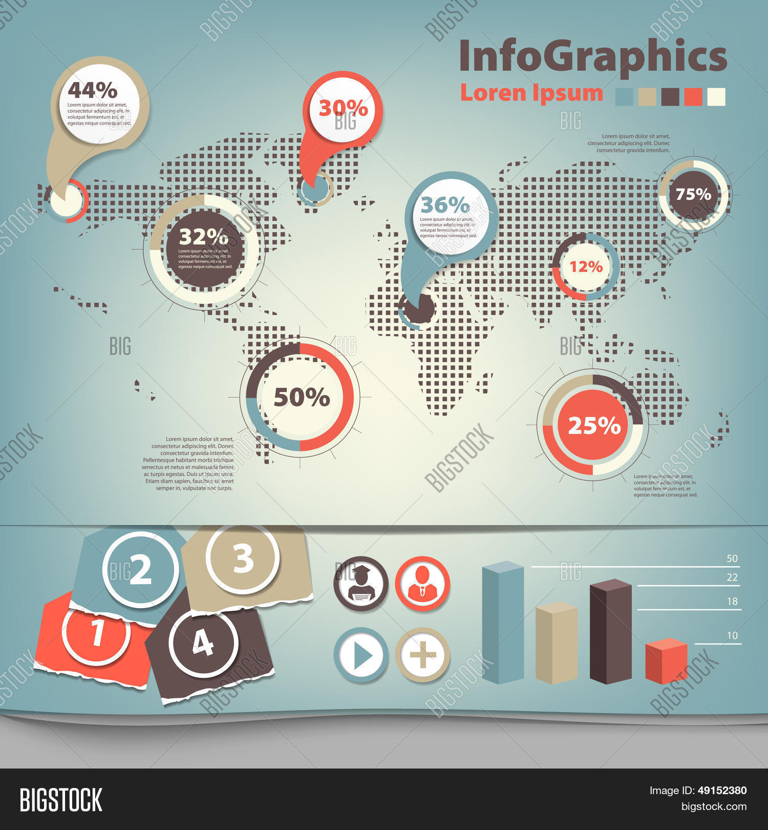 Top Ranking Infographic With Map Set Infographic Map Vector & Photo (Free Trial) | Bigstock