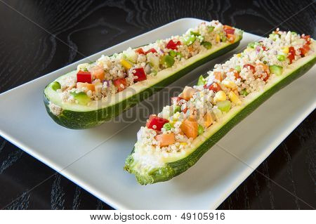 Healthy Quinoa And Vegetable Stuffed Zuchinis