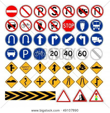 Set of Simple Traffic Sign