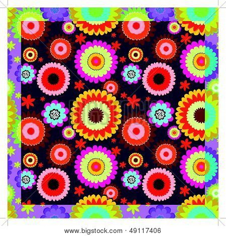 Colorful texture with abstract flowers