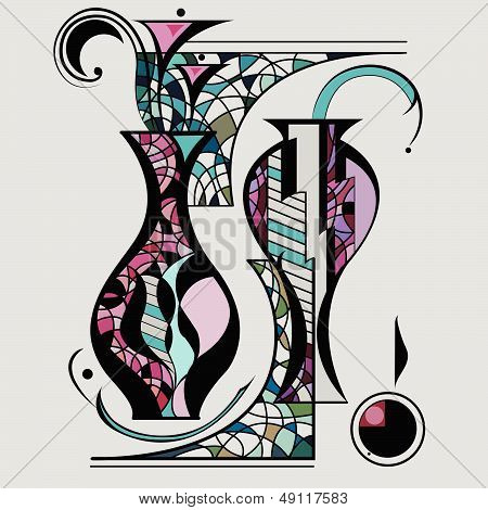 Abstract colored still life