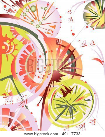 Abstract multicolored flowers