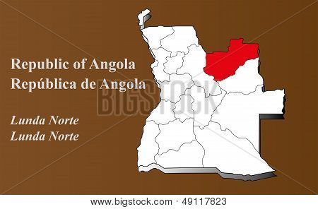 Angola - Lunda Norte Highlighted