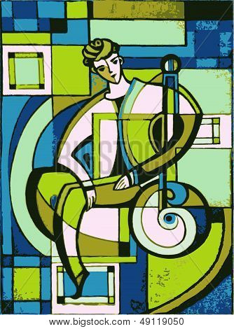 Man With  Bandura