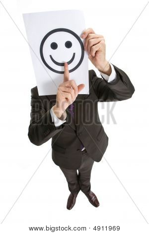 Biznes zmiany wyraża emocje za pomocą Smilie