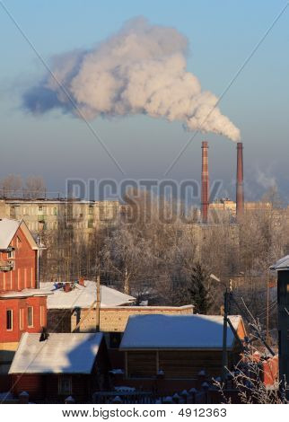 Industria chimeneas fumar