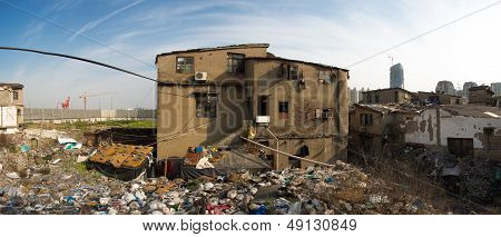 Poor Buildings In Front Of Shanghai