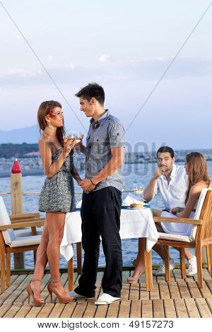 Young Romantic Couple Celebrating