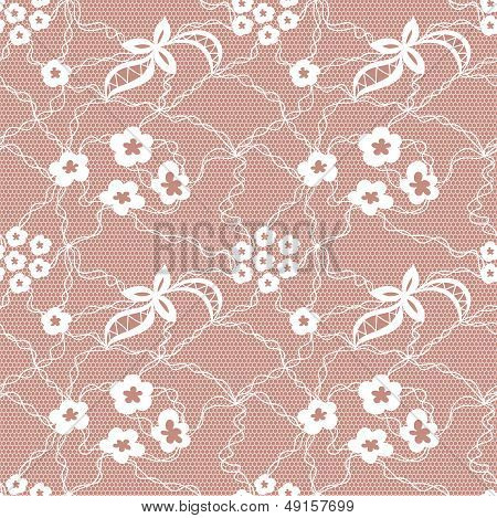 Lace Seamless Pattern With Flowers