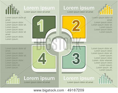 Infographics elements on grey olive background