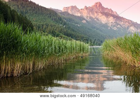 Mountain With Reflection In A Lake