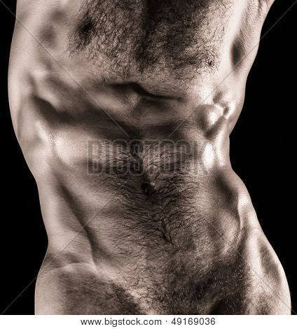 Beauty sexy body of a muscle sportsman