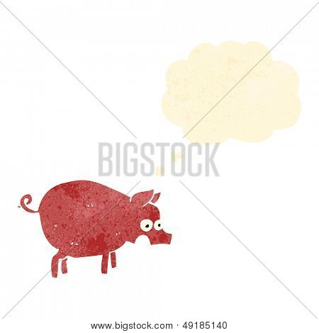retro cartoon squealing pig
