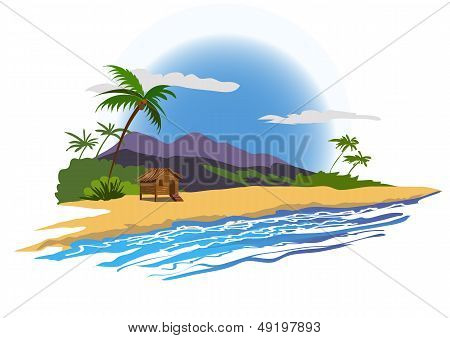 Tropical Beach With House