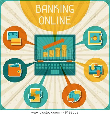 Banking online infographic.