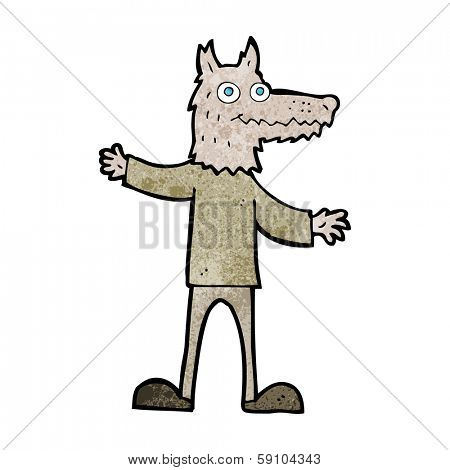 cartoon wolf man