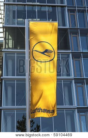 Lufthansa Flag With Lufthansa Symbol, The Crane