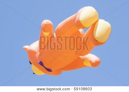 Orange Bear Kite Close Up