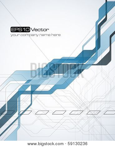 Blue abstract technology background - Vector illustration