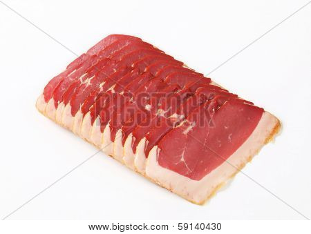 lines slices of juicy duck breasts