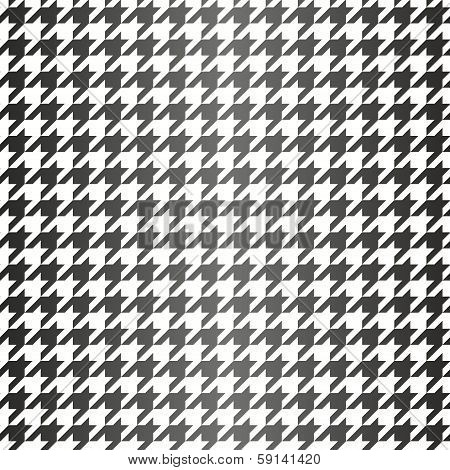 Houndstooth seamless black and white vector pattern. Traditional Scottish plaid fabric with gradient