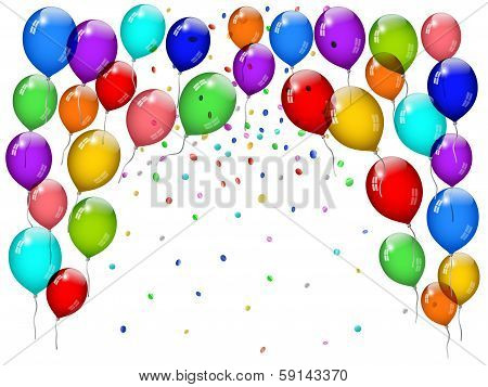 Confetti And Party Baloons