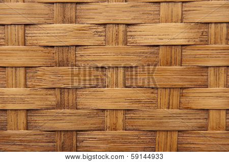 Background Texture Of Light Brown Woven Bamboo