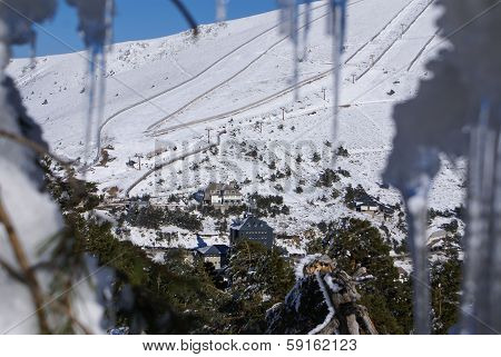 Winter in the mountain navacerrada madrid spain