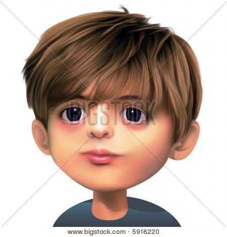 Menino com cabelo castanho