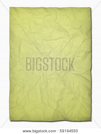 Old Crumpled Paper Isolated On White