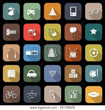 Toy Flat Icons With Long Shadow