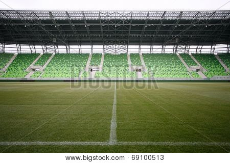 Soccer arena with grandstands