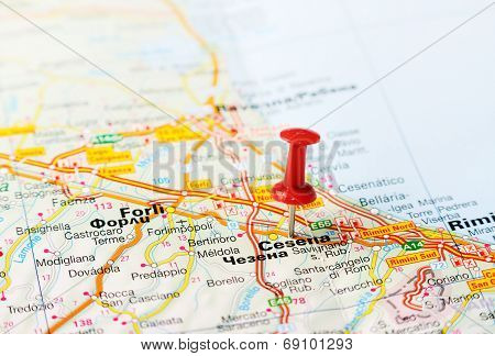Cesena  Italy Map