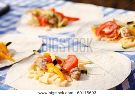 chef making tortilla