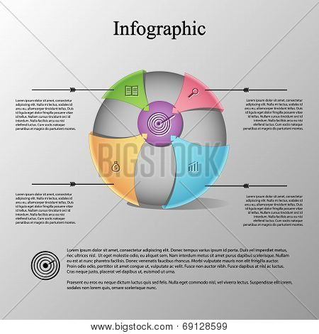 Modern infographic template with sphere on color
