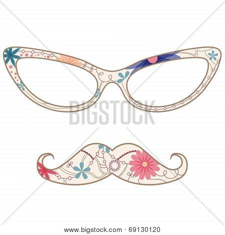 Glasses and mustache