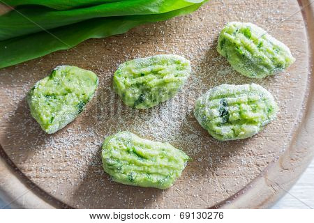 Gnocchi With Wild Garlic Is Prepared