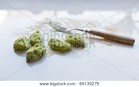 Gnocchi With Wild Garlic Is Prepared
