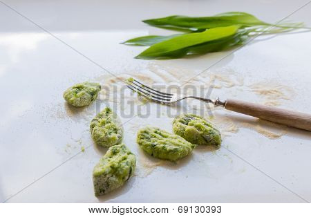 Gnocchi With Wild Garlic Is Prepared