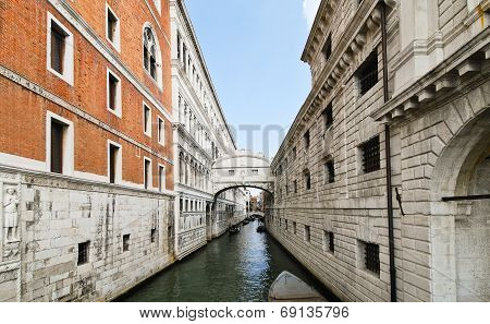 View Of Bridge Of Sighs In Venice,