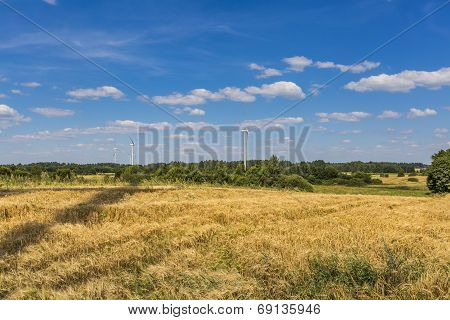 Wind Turbines In Suwalki. Poland