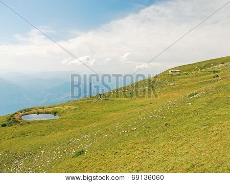 Green Slope Of Monte Baldo Mountains, Italy